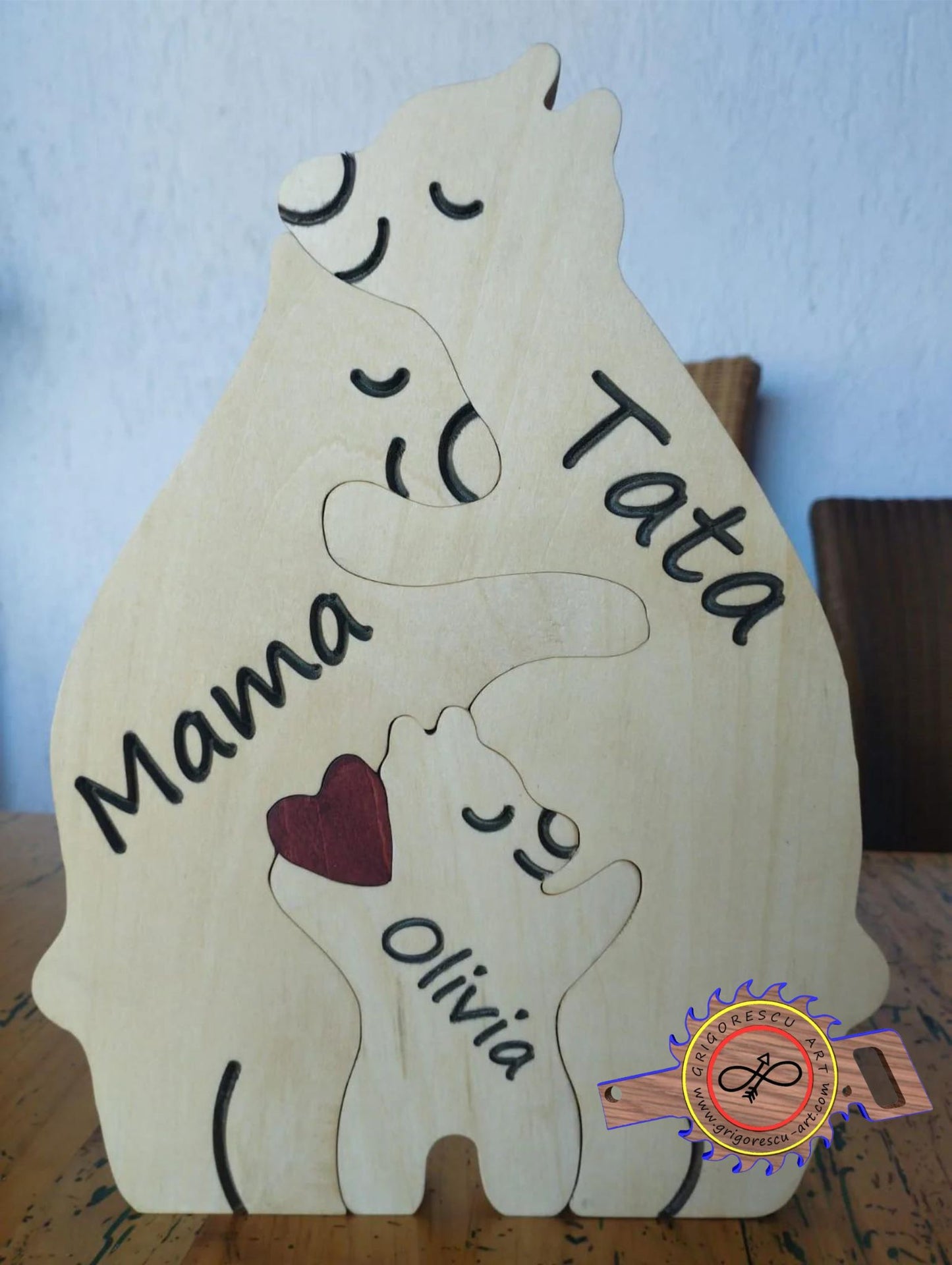 Puzzle 🧩 de familie,din lemn -de talie MARE