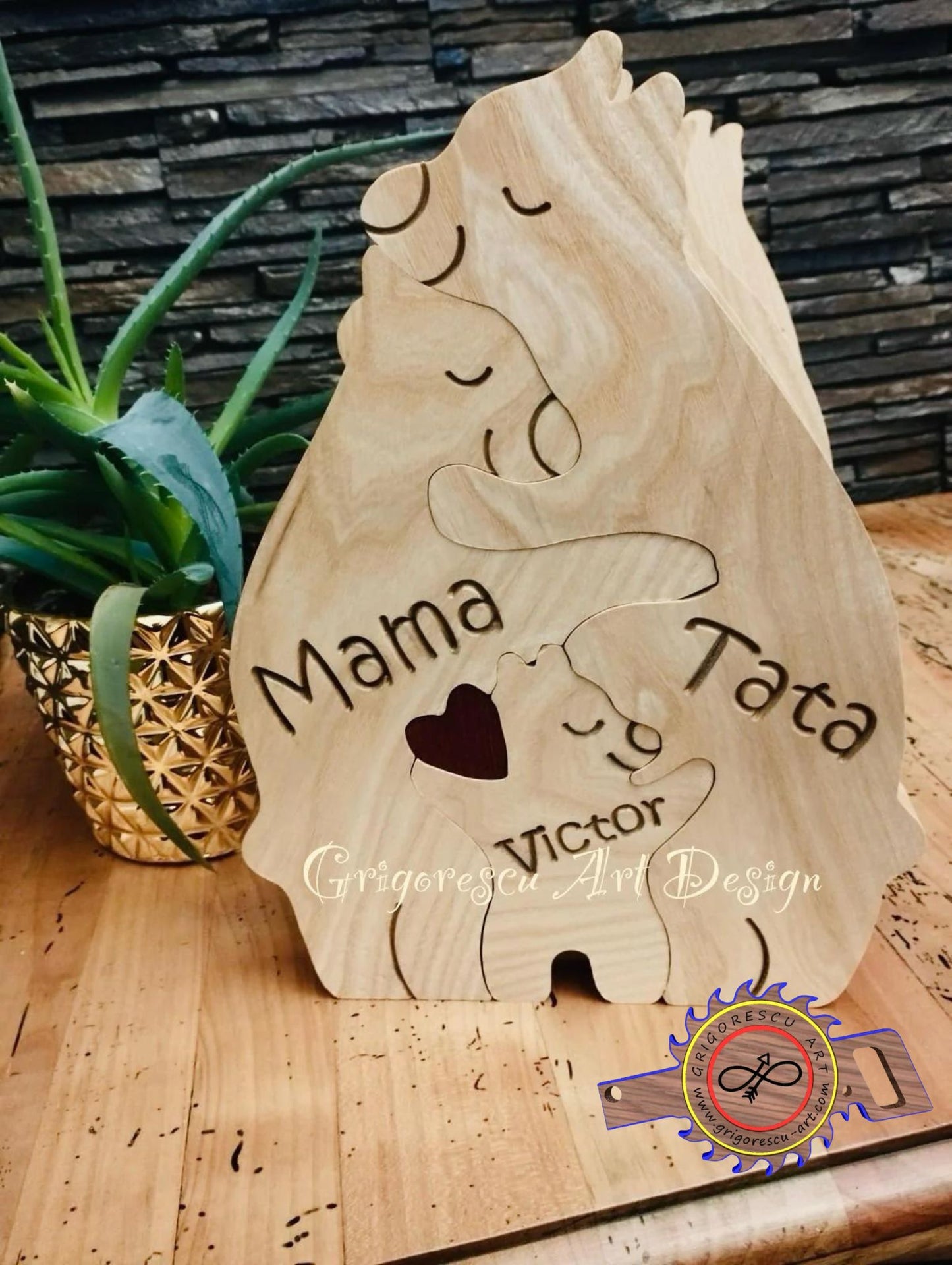 Puzzle 🧩 de familie,din lemn -de talie MARE