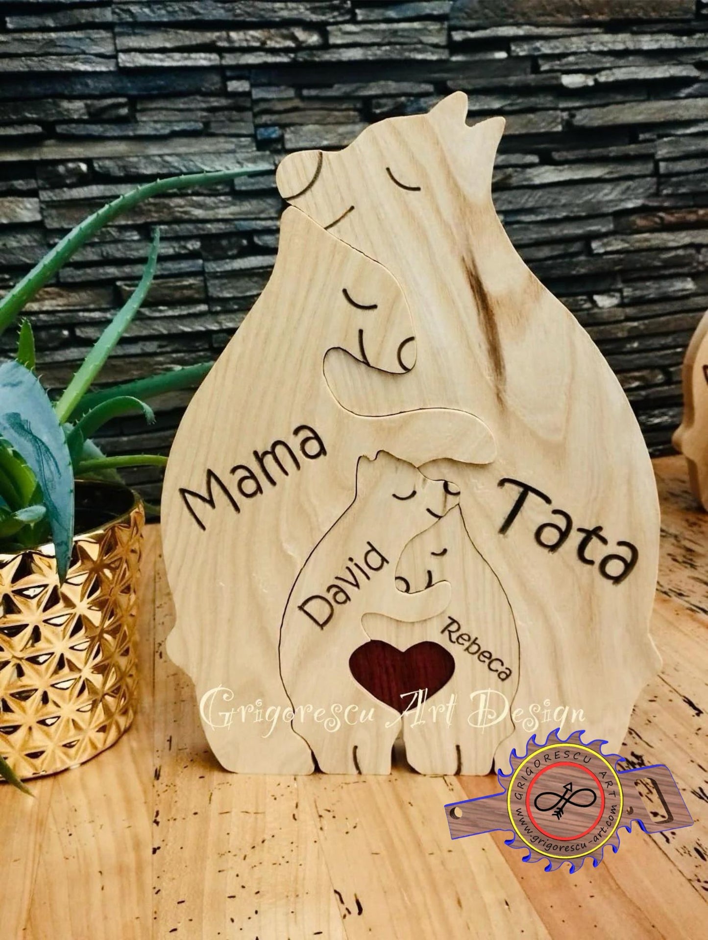 Puzzle 🧩 de familie,din lemn -de talie MARE