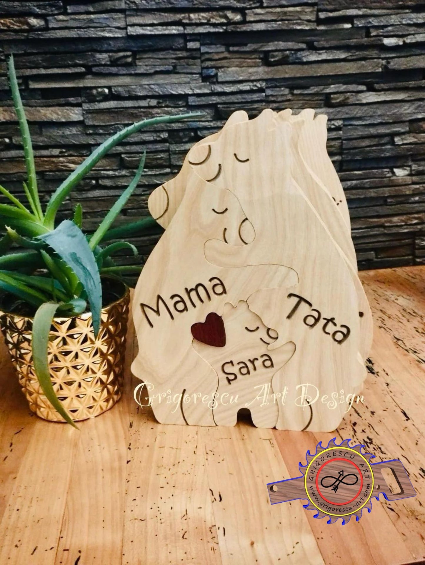 Puzzle 🧩 de familie,din lemn -de talie MARE