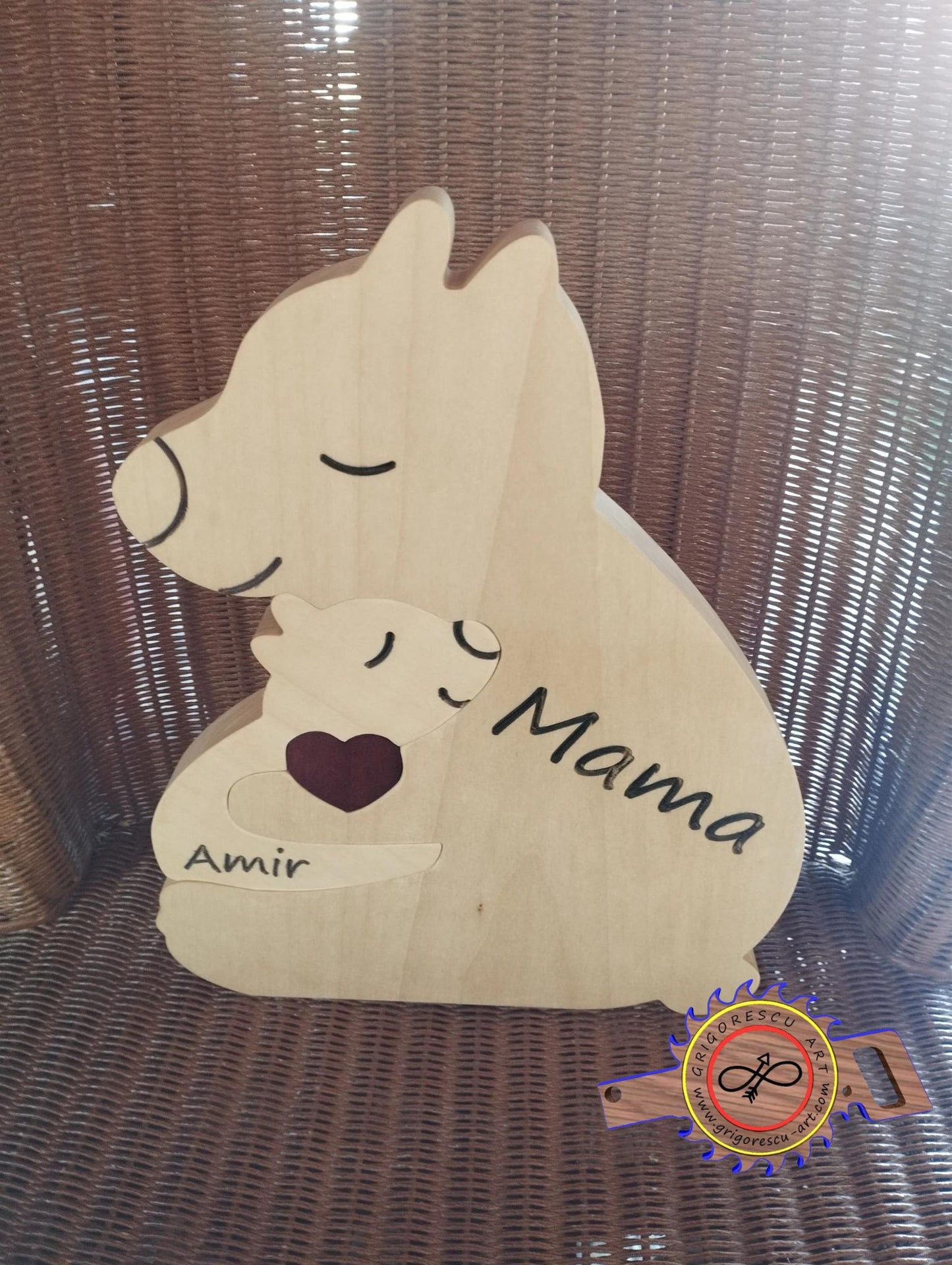 Puzzle 🧩 de familie,din lemn -de talie MARE